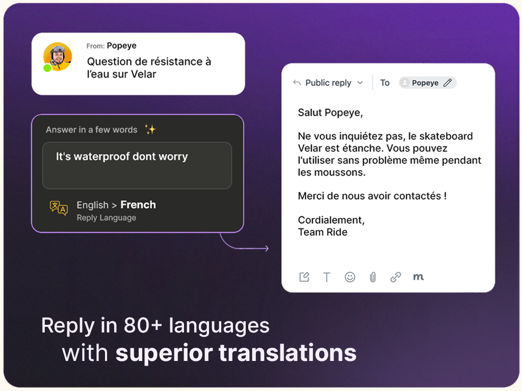ChatGPT AI Writer by Macha dashboard view — Translations app on the Zendesk Marketplace